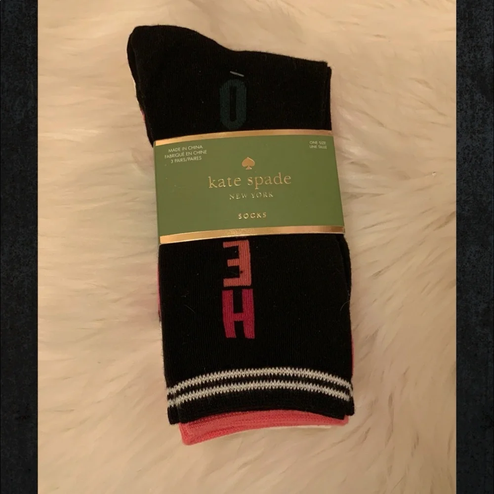 Kate Spade Crew Socks - Set of 3 - NWT